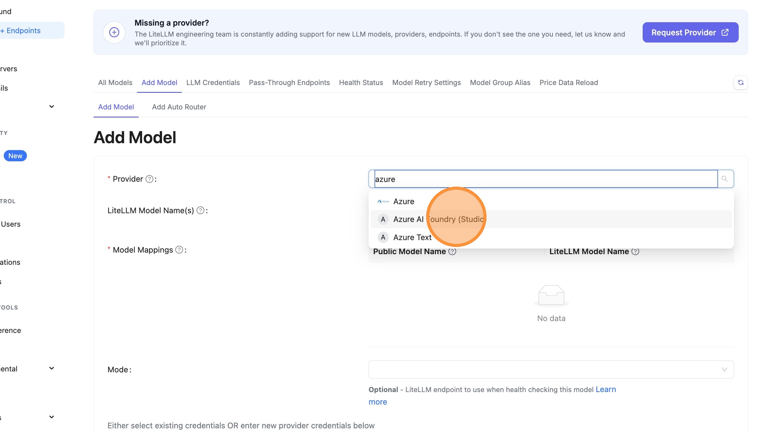 Select Azure AI Foundry